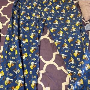 Blue Cartoon Print Men's Pants